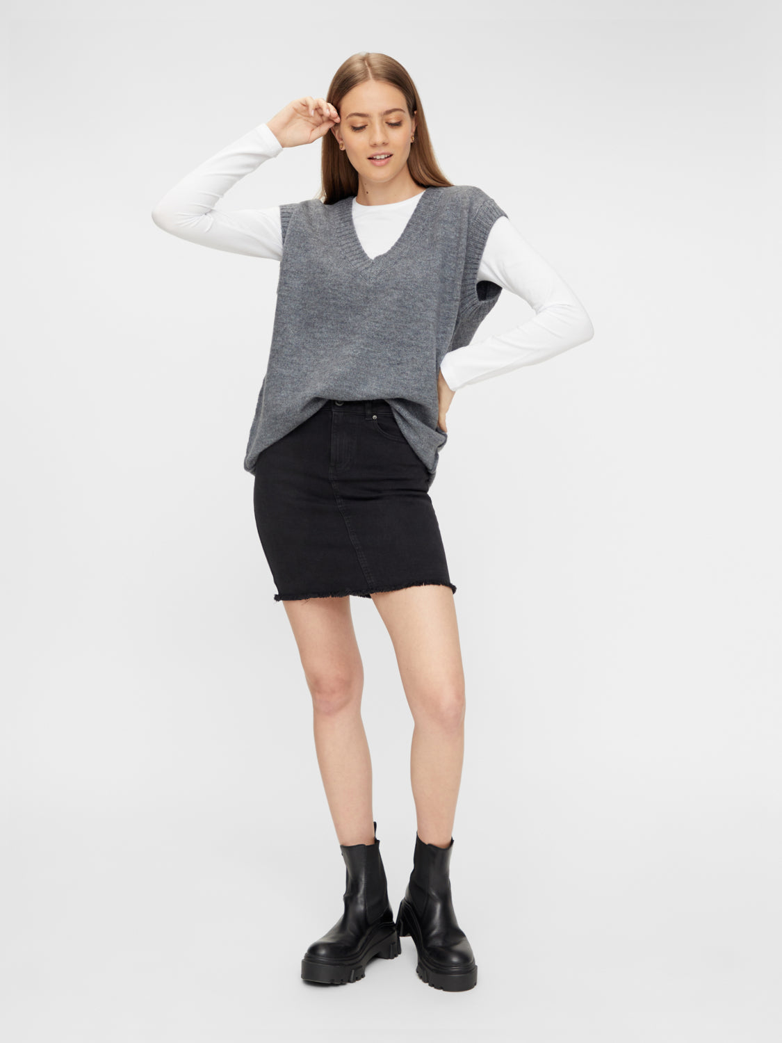 PCSIRENE Langærmet Bluse - Bright White